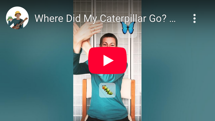 Youtube Short Thumbnail for Ms. Christina's action rhyme, "Where Did My Caterpillar Go"